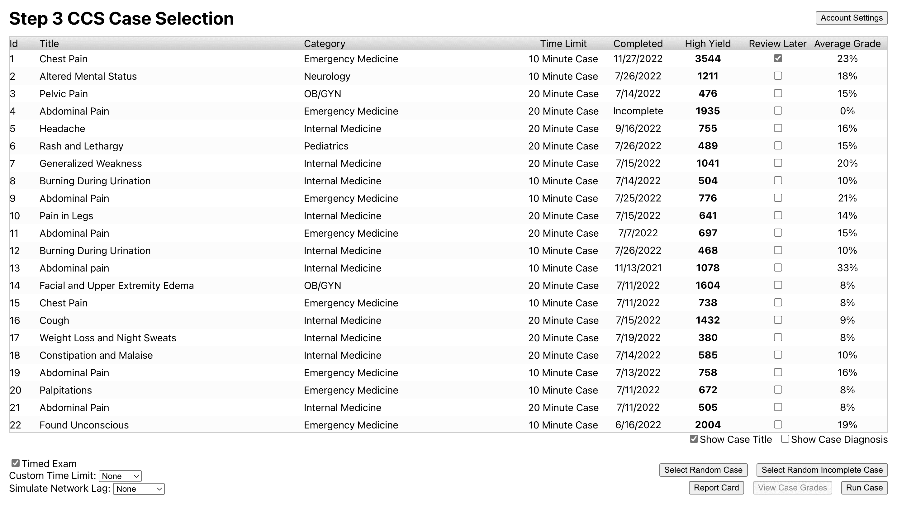 CCS Cases old case list